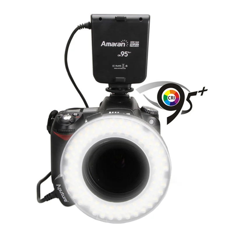 Aputure HN100 CRI 95+ Amaran Halo LED Ring Flash Light for Nikon D7100