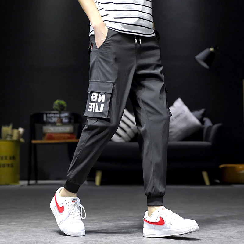 Men Multi-Pockets Cargo Pants Pockets Printing Mens Pants Elastic Waist Casual Pants Men Pantalones Hombres Men Multi-Pockets Cargo Pants Pockets Printing Mens Pants Elastic Waist Casual Pants Men Pantalones Hombres