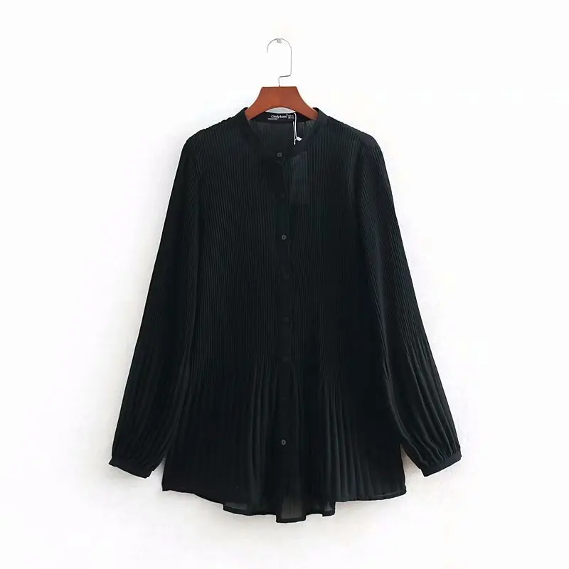 

New Fashion Shirts High Quality Women Chiffon Blouse Summer Autumn Long Sleeve Solid White Shirts Slim Female Casual Ladies Tops