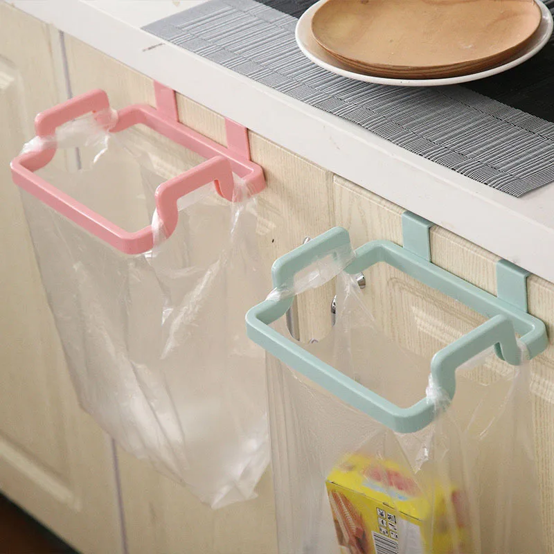 

Garbage Bag Holder Plastic Bracket Stand Kitchen Trash Storage Hanger Hanging Rubbish Rack Waste Random Color