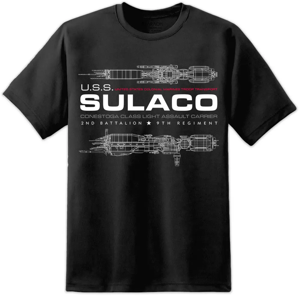 

Mens Aliens USS Sulaco Crew Member T Shirt Nostromo Weyland Yutani M41A Pulse Cool Casual pride t shirt men Unisex New