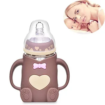 

Silicone baby bottle Maternal child supplies wide caliber bottle shatter-resistant anti-flatulence with handle baby bottles suck