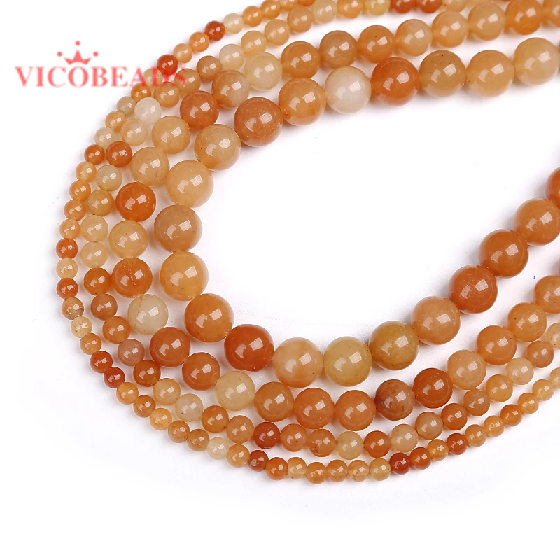 

Natural Stone Red Aventurine Beads In Loose 15" Strand 4 6 8 10 MM Pick Size For Jewelry Making