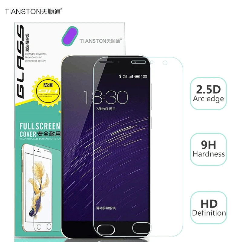 

TIANSTON Screen Protector for Meizu NOTE 5 6 MX5 E E2 M5s 9H Tempered Glass for Meizu Pro 6 7 plus Protection Film Ultra Thin
