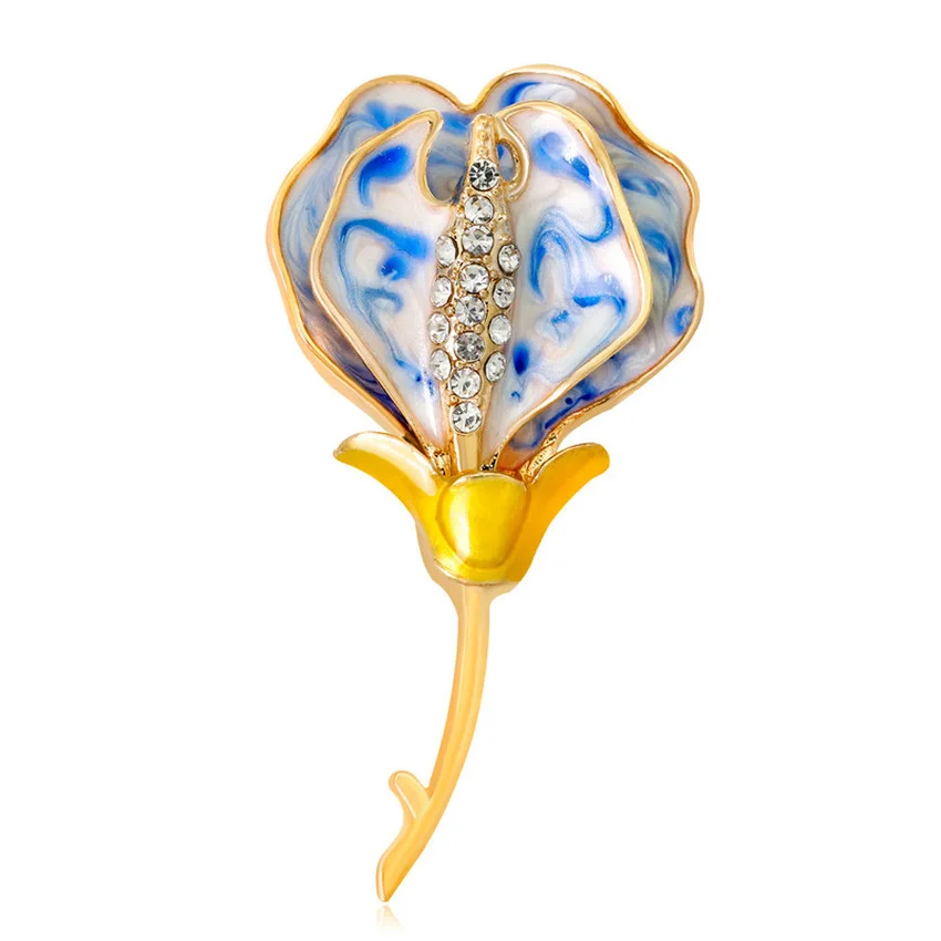 

Korean Trendy Girl Rhinestone Refreshing Flowers Brooch Pin for Woman Fashion Street Beat Corsage Jewelry Accessories