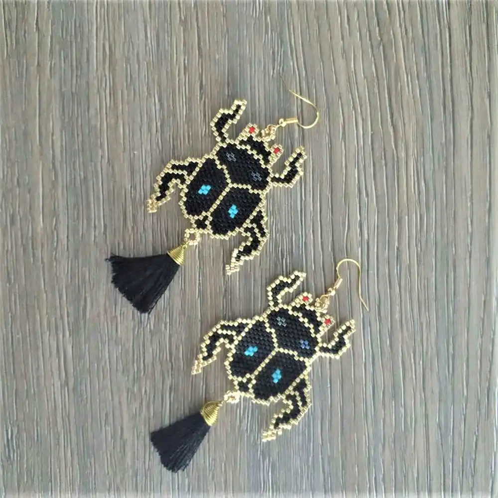 Go2boho массивные серьги для женщин MIYUKI серьги Beetle большие серьги с кисточками ювелирные изделия Новинка Oorbellen подарок ручной работы