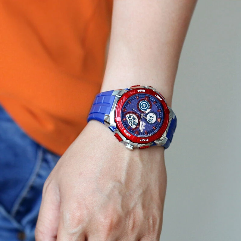 Disney Marvel Avengers Men Sports Watches Student Multifunctional 5ATM Waterproof Watch Man Supper Hero Rubber LED Watches Disney Marvel Avengers Men Sports Watches Student Multifunctional 5ATM Waterproof Watch Man Supper Hero Rubber LED Watches