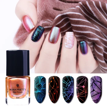 

BORN PRETTY 6ML Chameleon Pearl Stamping Polish 2 in 1 Colorful Nail Art Plate Printing Lak Templates Stamp Varnish