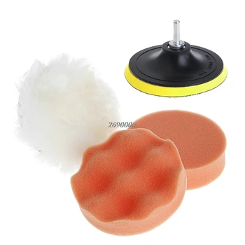 

5Pcs 4 Inch 100mm M10 Sponge Waxing Buffing Polishing Pad Kit with Drill Adapter MAY02_30