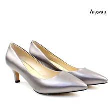 Aiyoway Fashion Women Ladies Pointed Toe Low-Heel Pumps Autumn Spring Comfortable Shoes Casual Slip On US Size 5-15