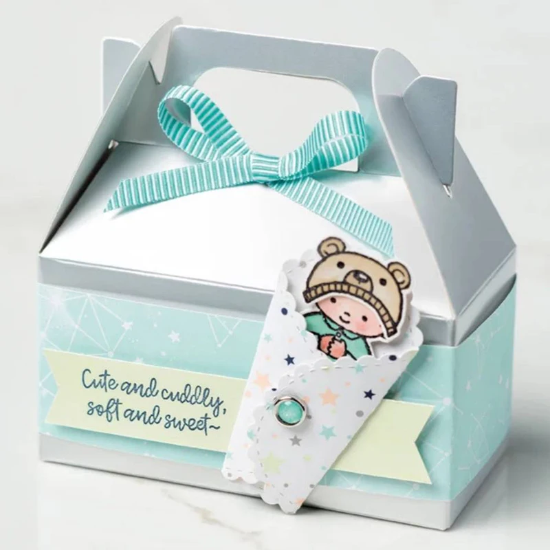 

3D Portable Large Gift Box Metal Cutting Dies for Scrapbooking DIY Photo Album Card Making Decorative Handcraft New 2019