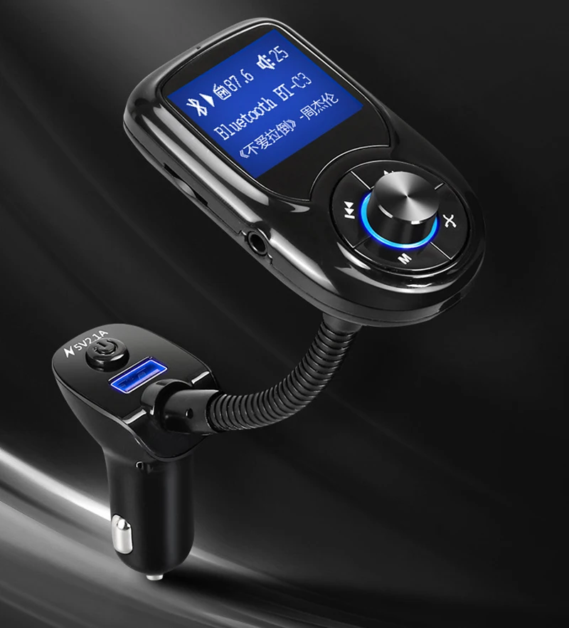 Thbelieve Bluetooth Car Charge LCD Screen Display 2 USB Auto Charger Support MP3 Player Fast Car Charger USB Drop Shipping (4)