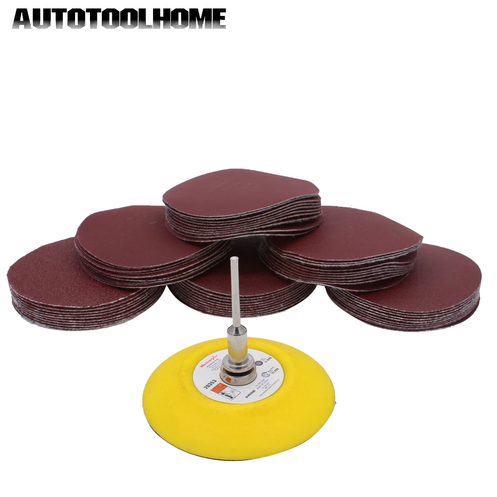 

Abrasive Tools 61pc/set 75mm Sander Disc Sanding Disk 80-600 Multi Grit Sand Paper with 3 inch Polish Pad Plate for Dremel 4000