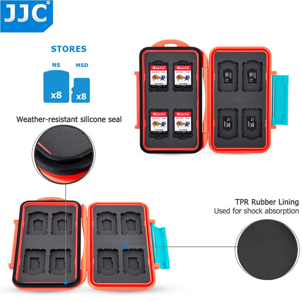 JJC NS игровой чехол для видеокарты карты памяти сумка Micro SD коробка для хранения водостойкий держатель протектор для nintendo Switch