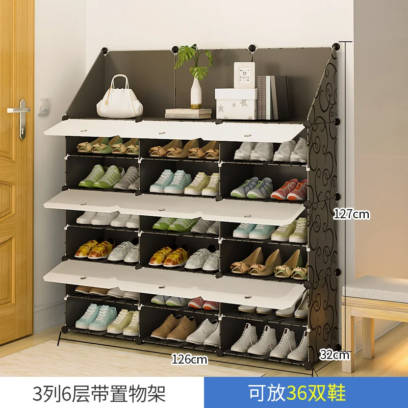 Большая емкость, многослойный шкаф для хранения обуви, простой сборочный стеллаж для обуви, многослойный бытовой пылезащитный шкаф для обуви
