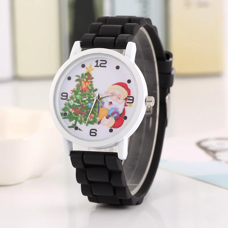 Милая детская Рождественская елка партнер модные часы веселое рождественские подарки силиконовый ремешок наручные часы Relojes hombre 2017 часы