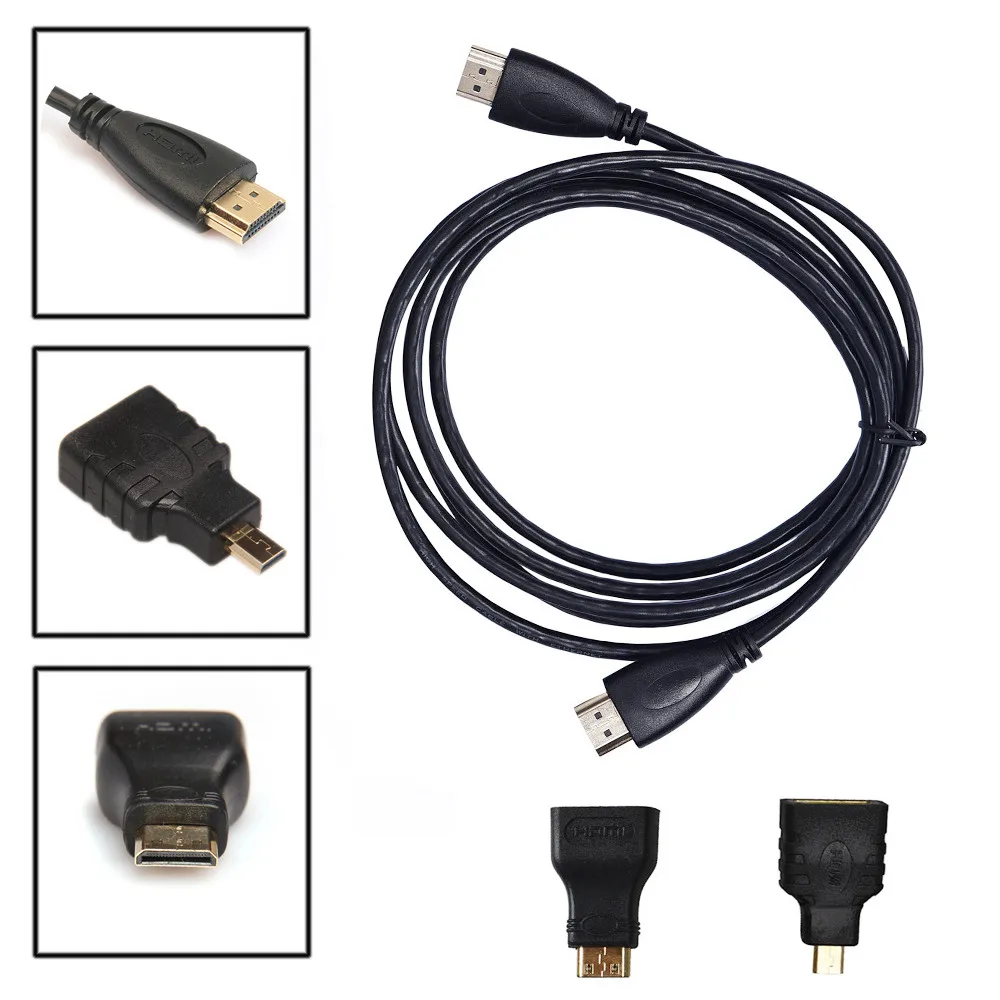 CARPRIE 3M 3в1 HDMI к HDMI/мини/микро-адаптер HDMI кабель комплект HD для планшетных ПК ТВ Прямая поставка