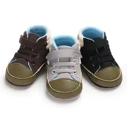 Для новорожденных мальчиков и девочек Письмо печати зимние сапоги Prewalker теплая обувь Прямая доставка
