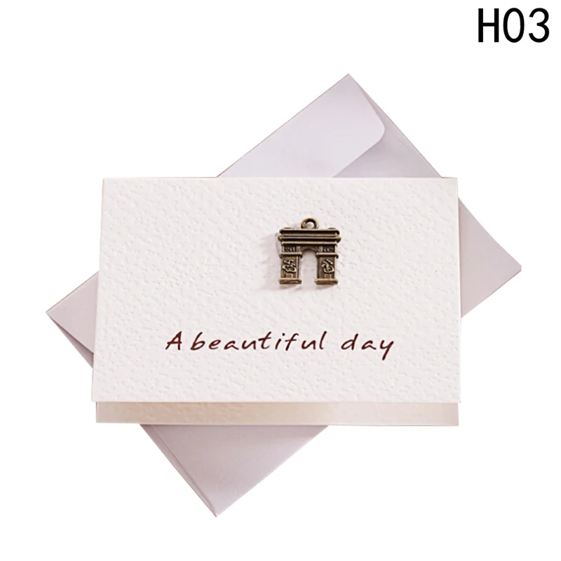 1 шт. креативный конверт маленькая открытка с днем рождения поздравительные подарочные открытки металлические 3D ручной работы праздничные пустые открытки спасибо
