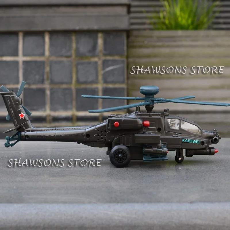 Литая под давлением металлическая военная модель игрушки 1: 64 AH-64 APACHE вертолет звук и Светильник W/O коробка