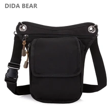 Бренд DIDA BEAR, мужские холщовые сумки с заниженной талией, сумка для ног, сумка для работы, мужские сумки-мессенджеры, многофункциональная сумка на плечо, черный и хаки