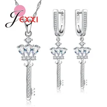 Изысканная лампа дизайн серебряные украшения со стразами набор для женщин Свадебное ожерелье кулон и серьги