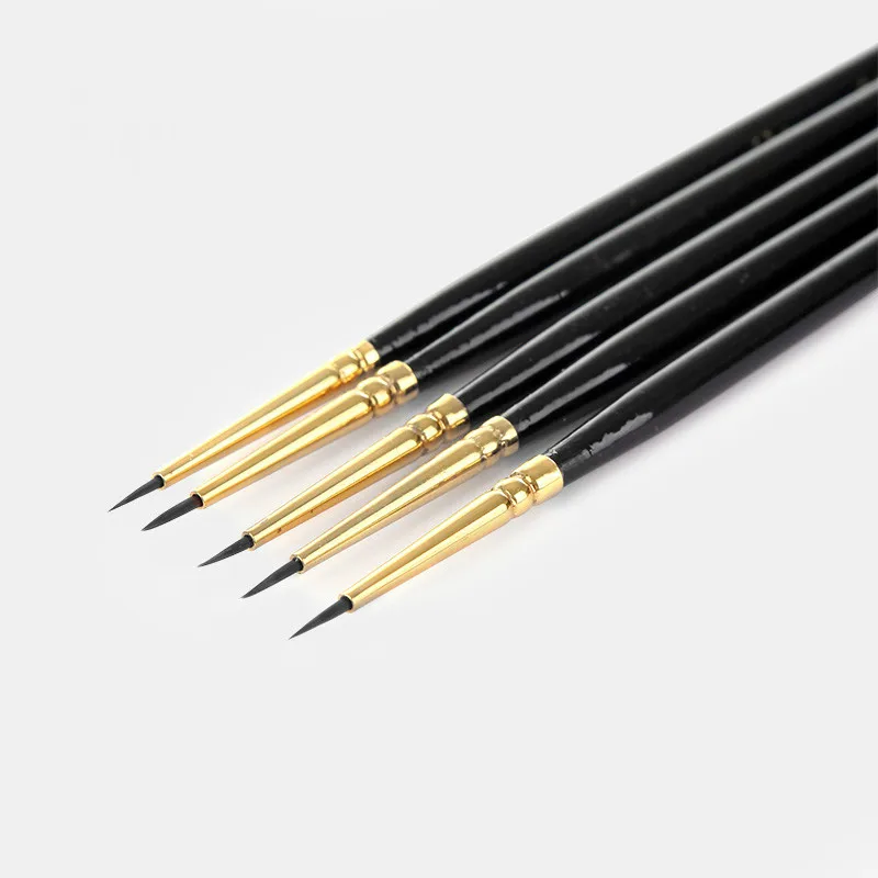 

5 pcs/set Green Bamboo Nylon Hair Brush Hook Lines The Traditional Chinese Realistic Stroke Brush Set Art Supplies