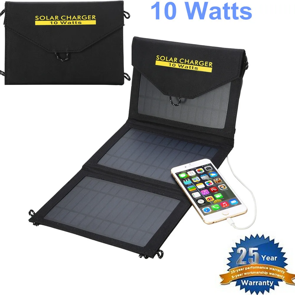 

Portable Foldable Solar Charger 10w 1650mAh Outdoor Solar Panel Charger USB Battery Charging For Andriod Mobile Phone Power Bank