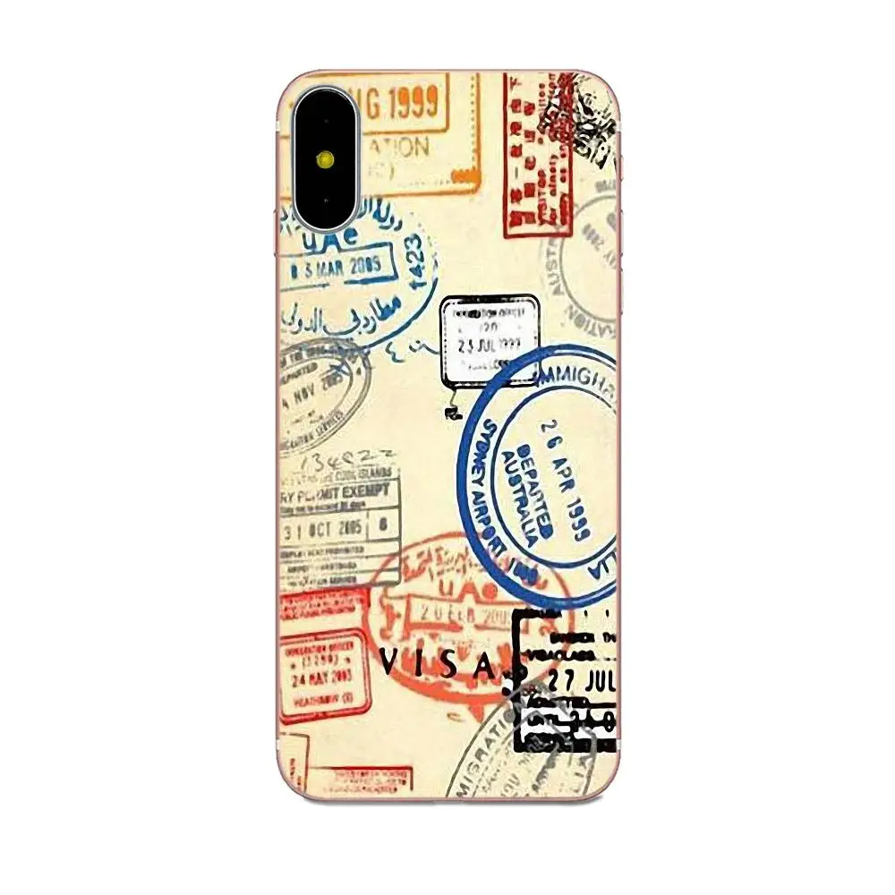 Ретро почтовые карты паспортные штампы для Huawei Honor 4C 5A 5C 5X 6 6C 6A 6X 7 7X 8 9 V8 V10 Y3II Y5II Y6II G8