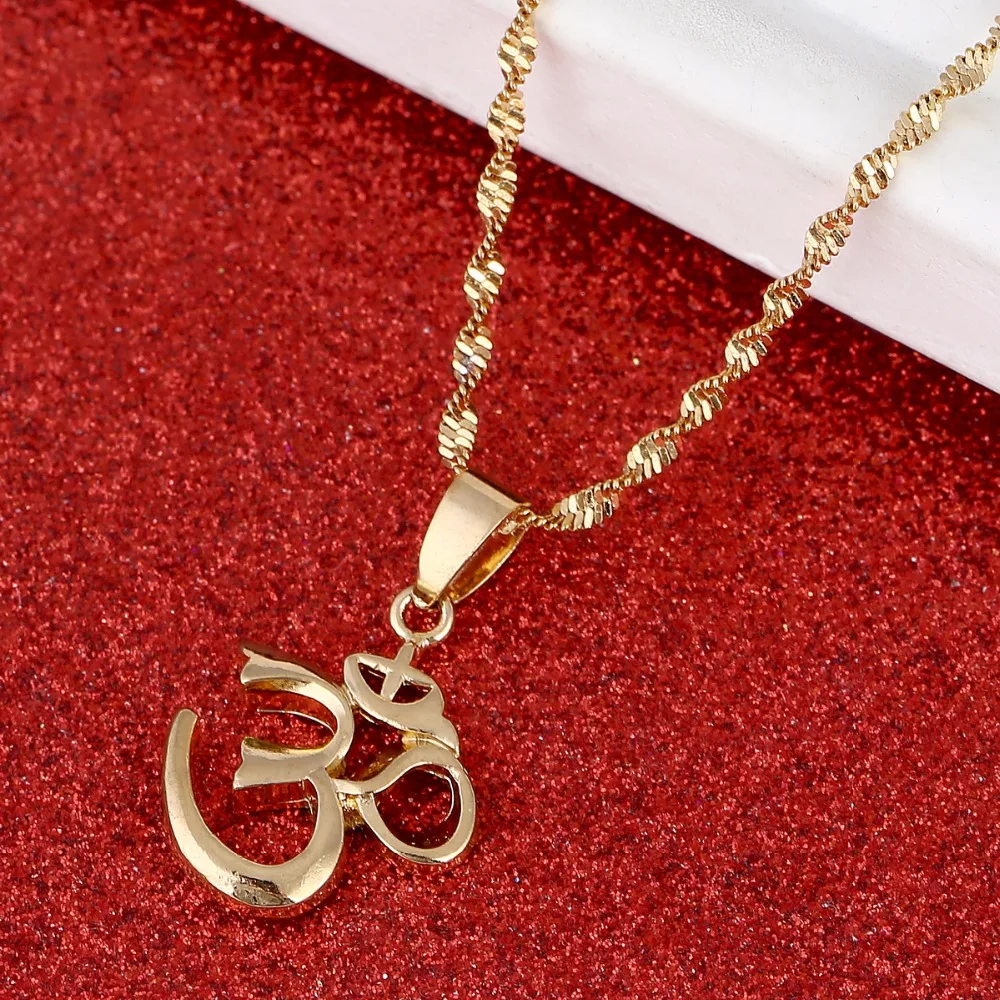India Yoga Necklace Pendant Men OHM Hindu Buddhist AUM OM Hinduism