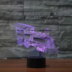 Поезд 3d Визуальный локомотив иллюзия Лампа Прозрачный Акриловый ночник Светодиодная Фея лампа Изменение цвета сенсорный стол Bulbing