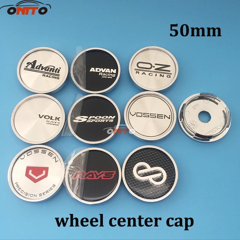 4pcs Car Emblem Badge sticker Wheel Center Hub Cap car cover 50mm For OZ RAYS SPOON ADVAN