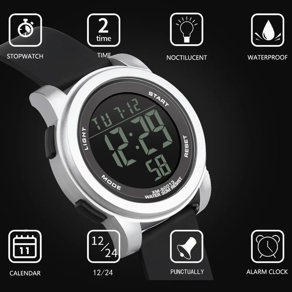 Роскошные Для мужчин военные аналоговые цифровые спортивные Дата светодиодный водонепроницаемый часы простые повседневные Открытый Бег модный шикарный подарок A1