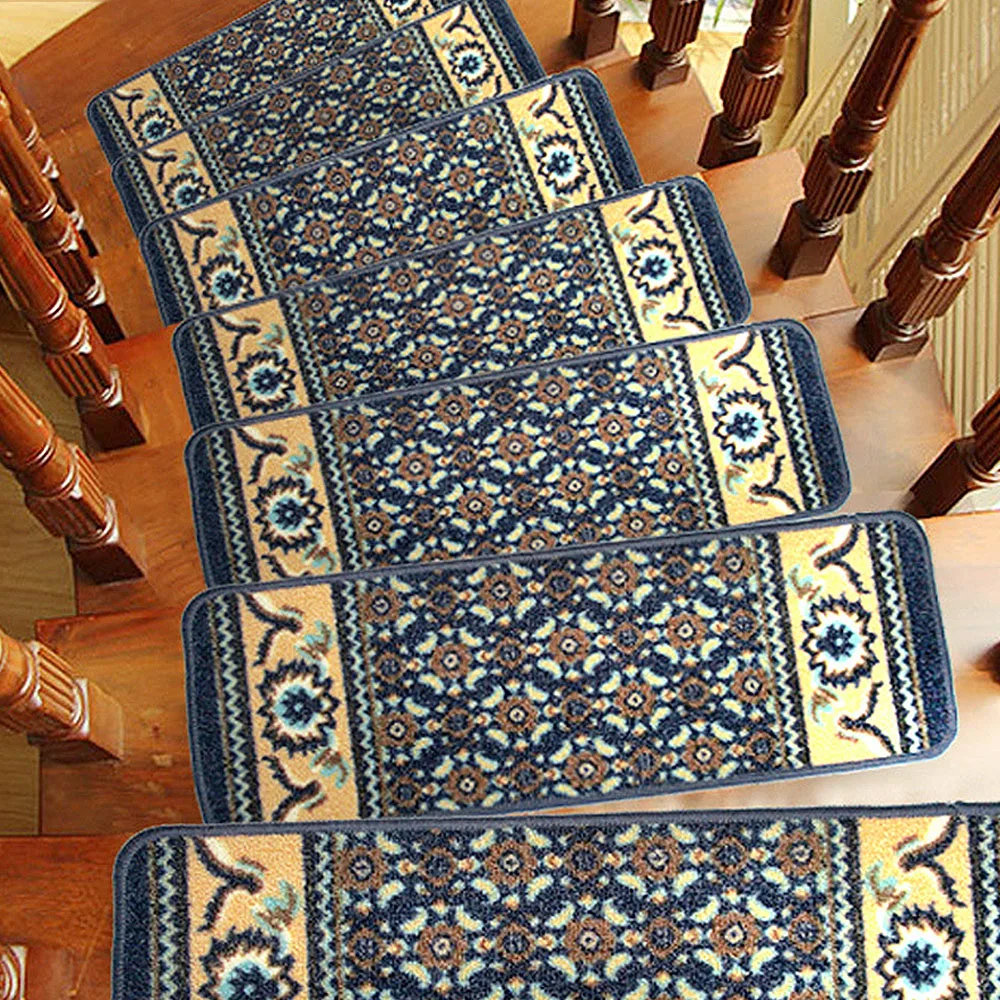 yazi Modern Floral Anti slip Stair Mat Polyester Rug Living Room Soft