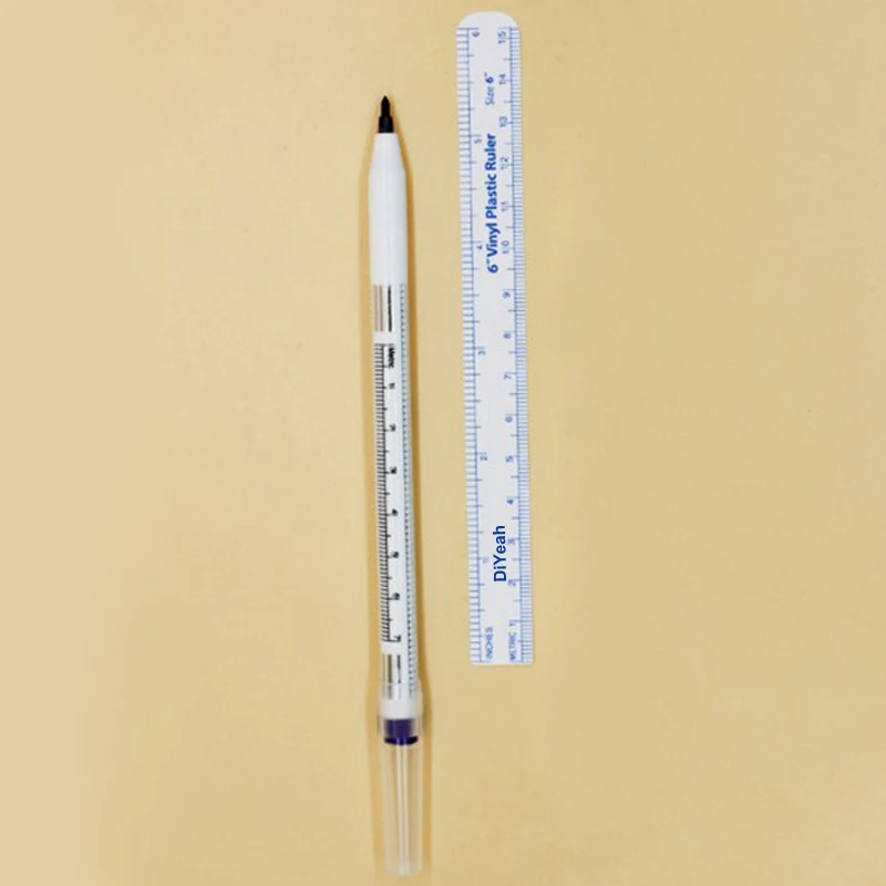 

5 PCS Surgical Skin Marker for Eyebrow Tattoo Pen Tatoo Skin Sterile Ruler Positioning Acupuncture Point Piercing Marking 1mm
