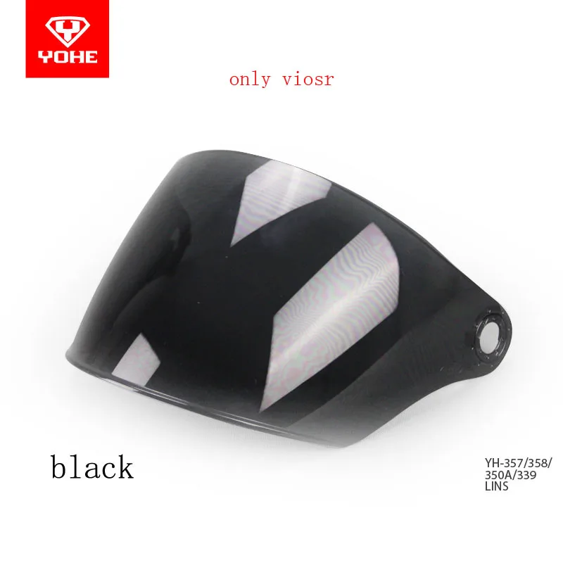 YOHE 339/357/358/350A защитные стекла в мотоциклетный шлем, YH-339 прозрачный/градиент кофе/черный открытый шлем Лен - Цвет: black len