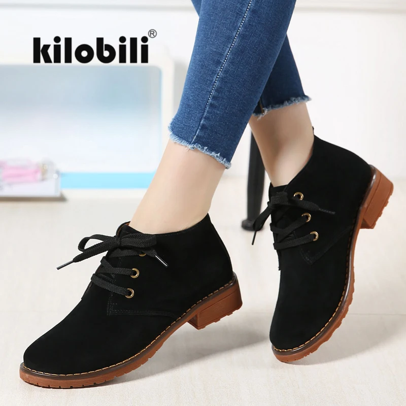 Kilobili/новые женские ботинки, зимние ботинки из замши высокого качества, женские теплые зимние ботинки на шнуровке, Botas mujer, женские ботильоны