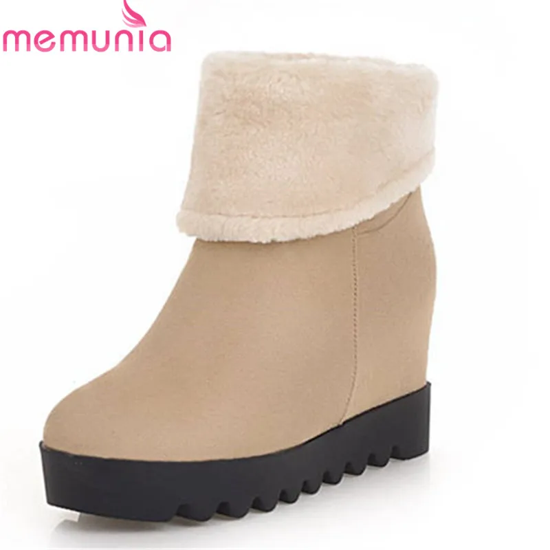 

MEMUNIA 2020 new fashion snow boots women slip on keep warm ankle boots fashion platform shoes woman big size 34-43 wholesale