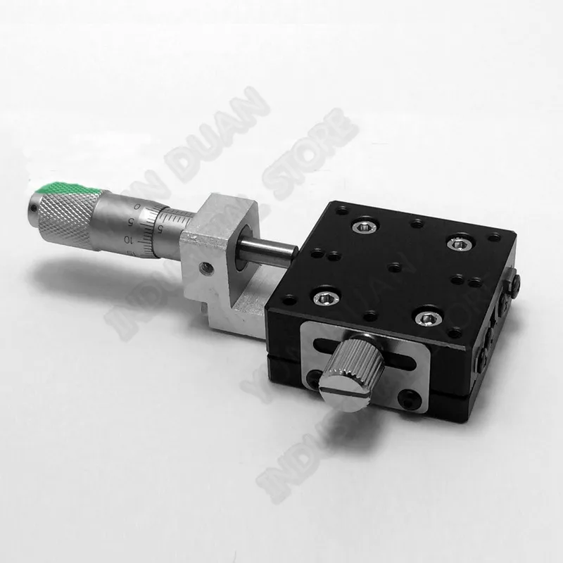 

X Axis 50*50mm Manual Micrometer Linear Stage High Precision Displacement Trimming Platform Cross Roller Guide Way Sliding Table