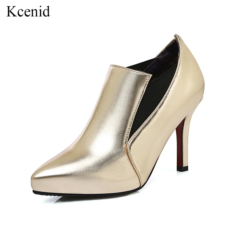 

Kcenid Gold silver red elegant dress women for wedding party pumps women pointed toe high heels shoes woman large size 30 33-48