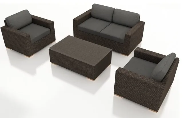 Ротанговая Мебель Открытый 4 Шт плетеный секционный диван набор