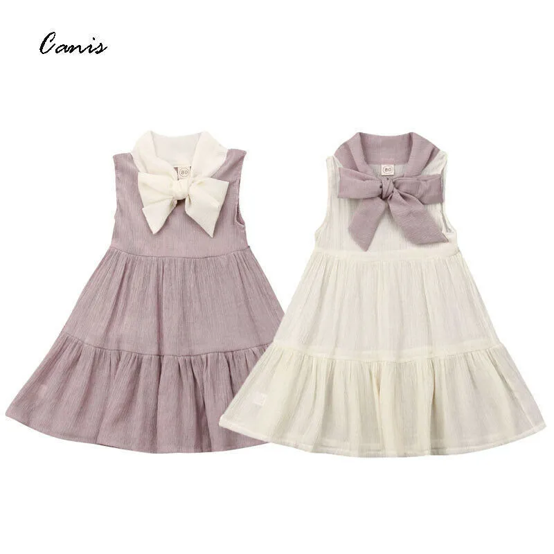 

2019 Newborn Kids Baby Girls Bow Summer Party Pageant Princess Gown Dress Sundress birthday Dress Wedding New Year Baby Dress