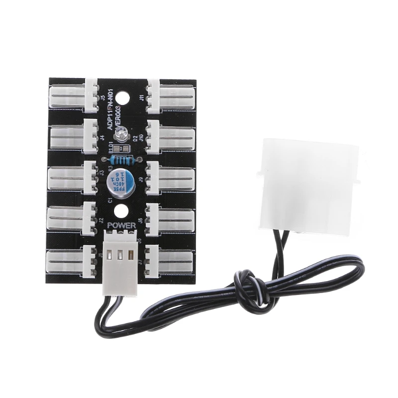 10 Way 3 Pin PWM Fan Hub PC CPU Host Game Water Cooling Splitter