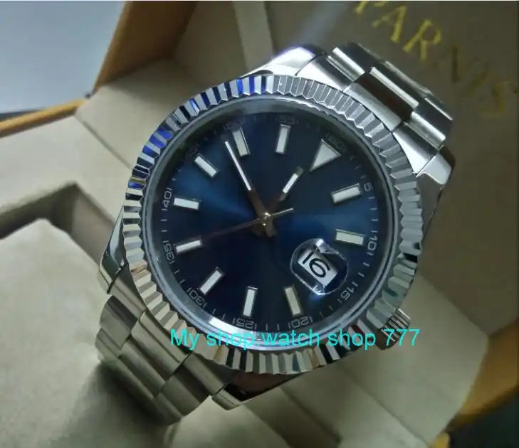 41MM PARNIS Blue dial Automatic Self 