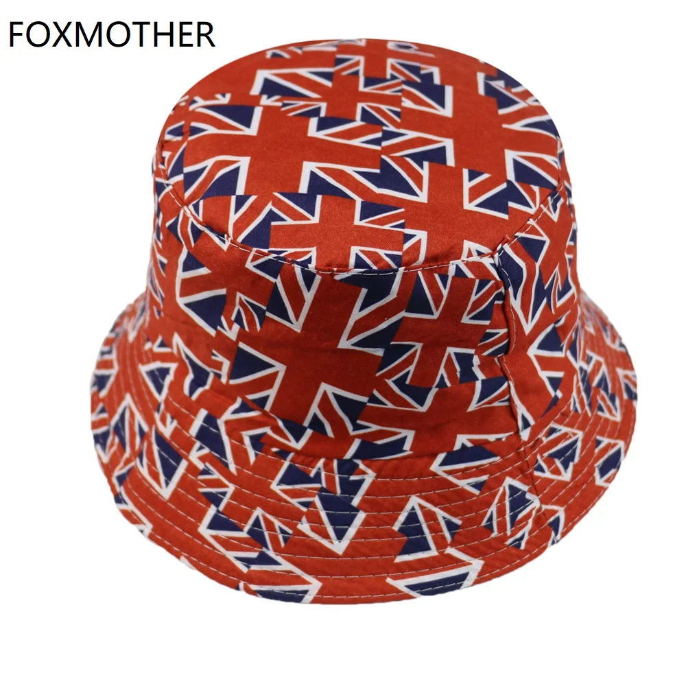 FOXMOTHER New Vintage United Kingdom USA Flag Print Fisherman Hats Bucket Fishing  Caps Mens - AliExpress