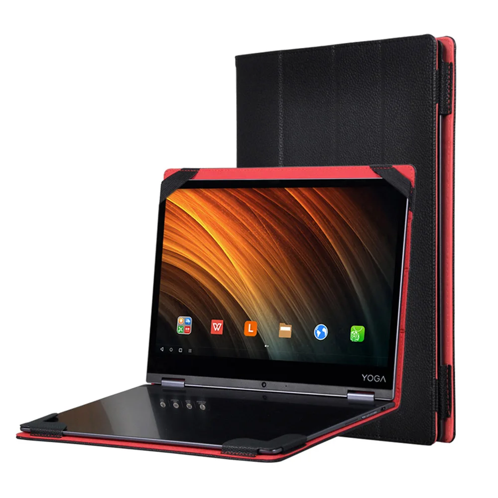 Fashion Black Litchi Grain PU leather Protective Folding Folio Case for
Lenovo YOGA A12 for 12.2'' Tablet PC Cover Case