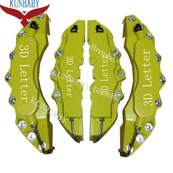 

KUNBABY ABS Plastic Yellow Car Auto 3D Word Style Disc Brake Caliper Covers Front And Rear Size M+L