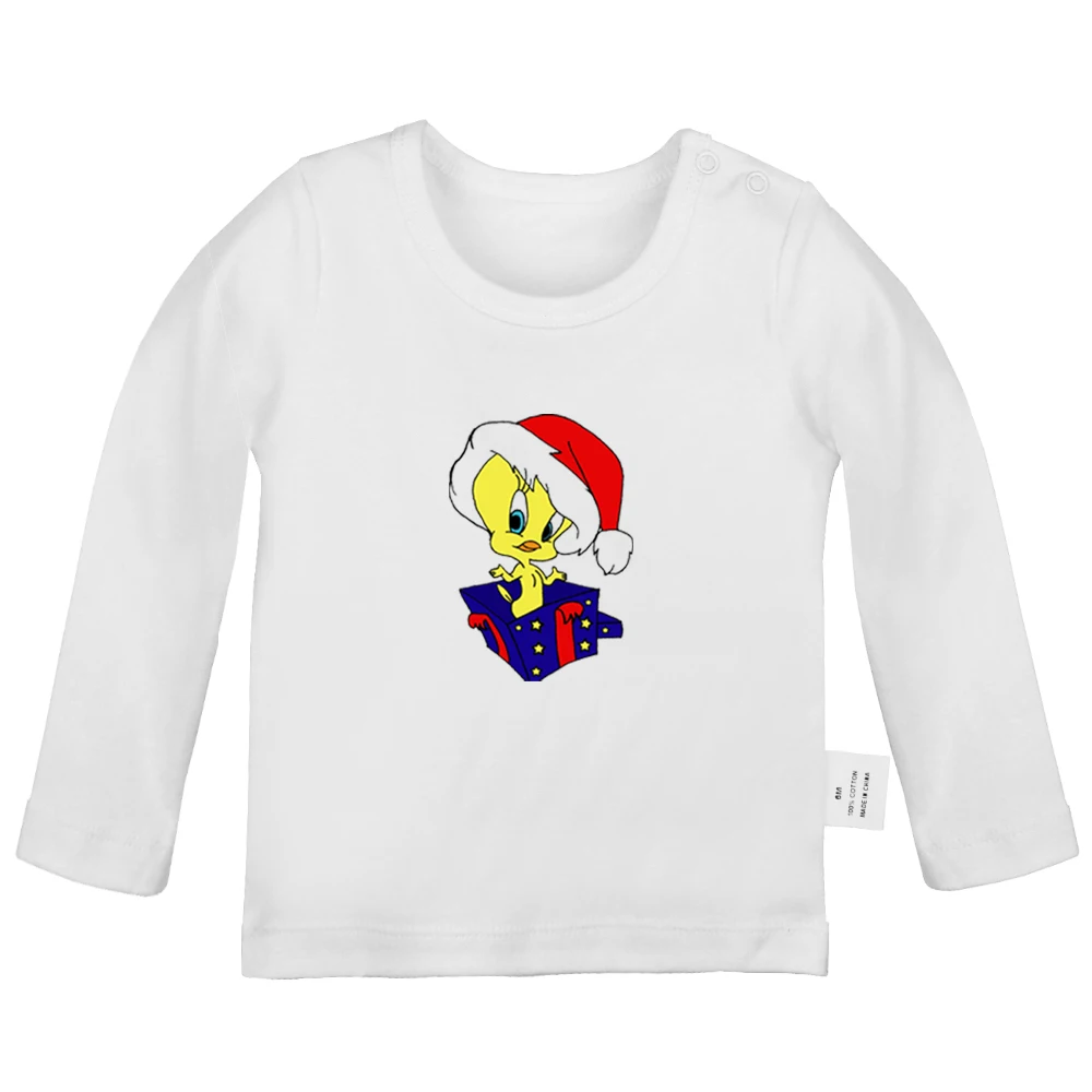 JaBabyYW596C Забавная мультяшная птичка Твити с изображением кота Сильвестра Looney ttes, футболки для новорожденных, одноцветные футболки с длинными рукавами для малышей - Цвет: JaBabyYW596C