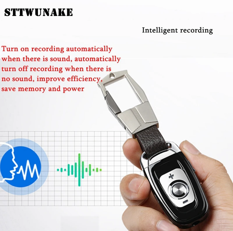 STTWUNAKE mini key hidden voice recorder Professional Digital 8GB HD noise reduction Time stamp Spy voice recordeing