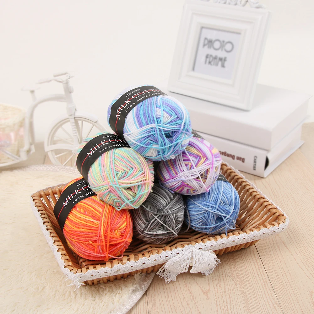 

23 Colour 50g DK Knitting Crochet Smooth Colorful Mixed Job Lot Milk DIY Craft Soft Baby Cotton Wool Yarn Sewing Accessories